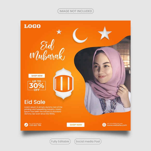 Eid-verkoop of Ramadan-verkoop social media postsjabloonontwerp Voor posts op sociale media en webadvertenties