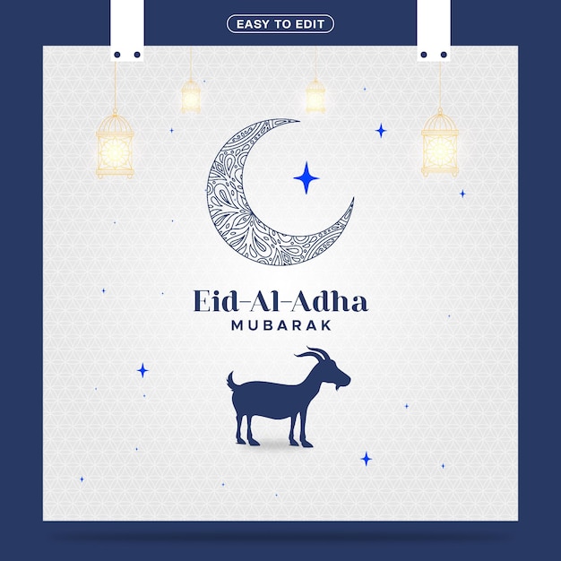 EidAlAdha Mubarak social media post sjabloonontwerp