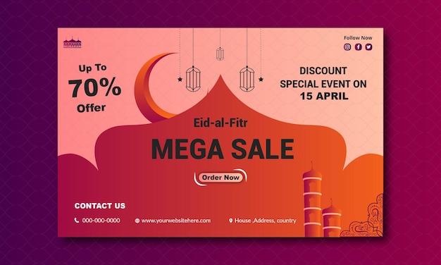 Vector eidulfitr celebrate arrangement and eidmubarak banner design template