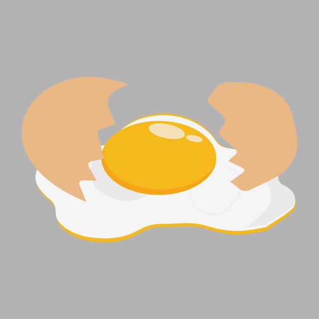 Eiervectorillustratie Verzameling van hele gebroken gebakken eigeel, eierschalen en gekookte eieren Hele
