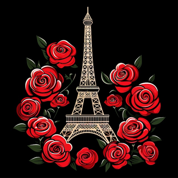 Vector eiffel in flower