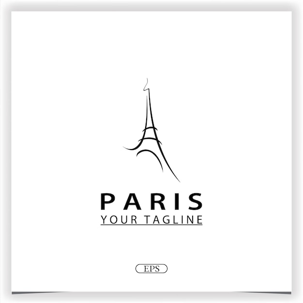 Eiffel paris logo premium elegant template design vector eps 10