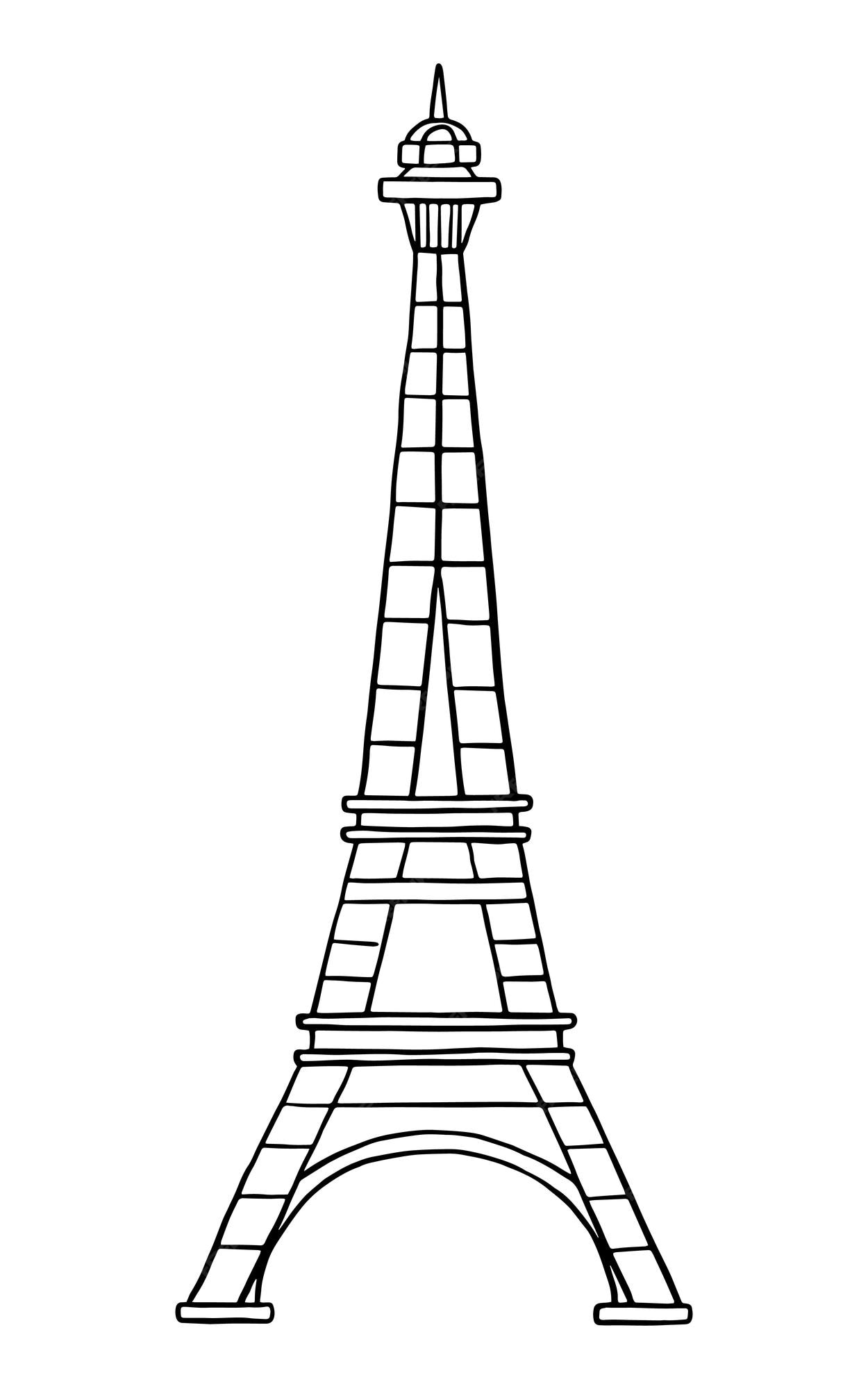 Eiffel Tower Logo Monochrome Design Style Stock Vector