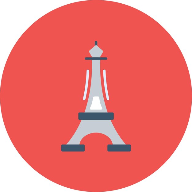 Eiffel Tower Flat Illustration