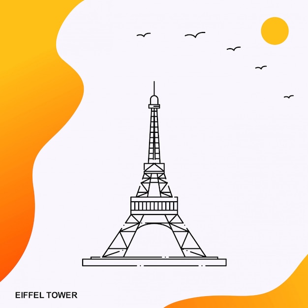 Вектор eiffel tower франция памятник