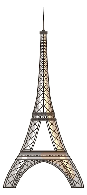 Vector eiffel tower icon french landmark travel symbol isolated on white background