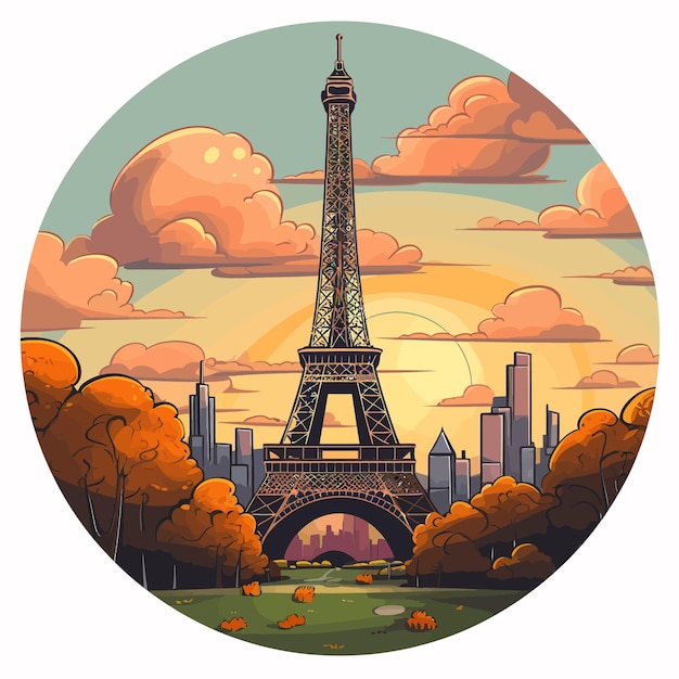 eiffel tower illustrations