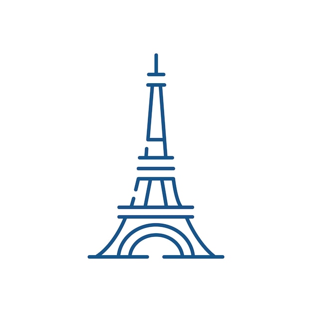 Logo della linea della torre eiffel concept di viaggio e vacanza