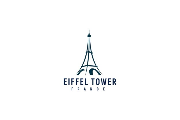 Eiffel tower logo vector icon illustration