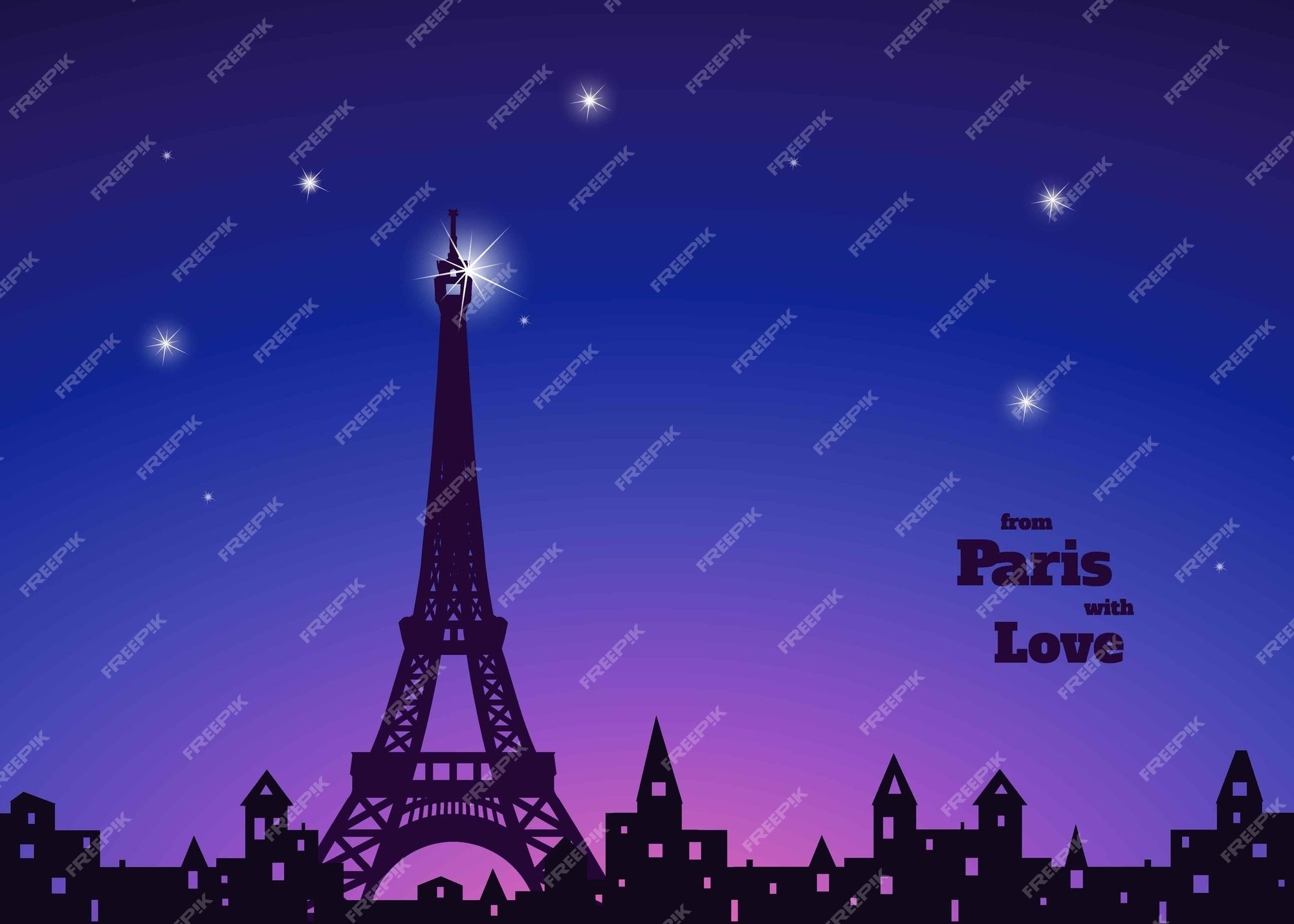 Premium Vector | Eiffel tower in night