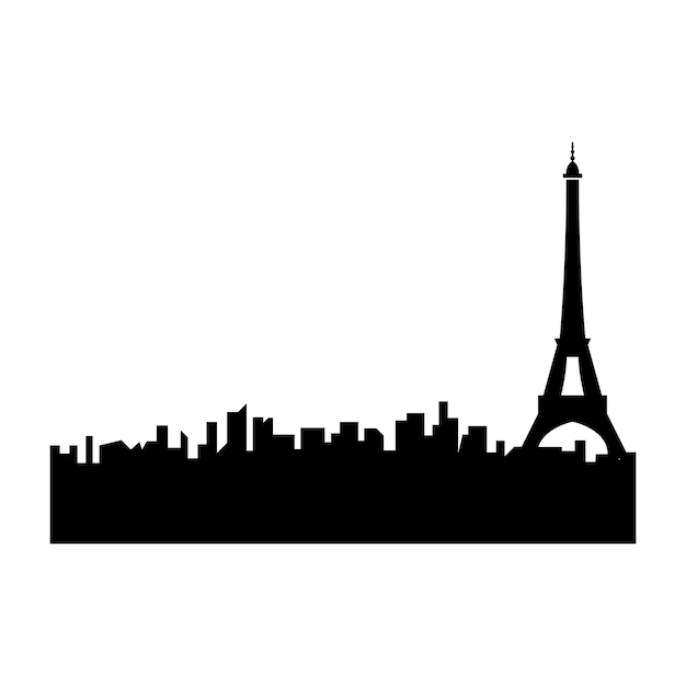 Vettore torre eiffel a parigi isolato su disegno backgroundvector bianco