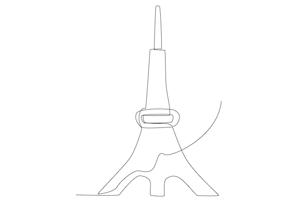 Eiffel Tower In Paris Line Art