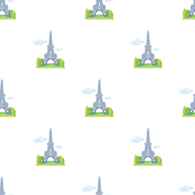 Vector eiffel tower pattern seamless background texture repeat wallpaper geometric vector