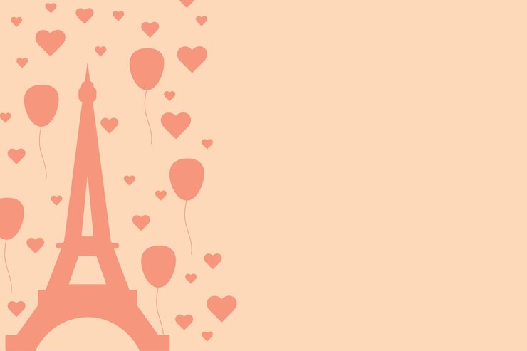 Vector eiffel tower, romantic theme background with copy space