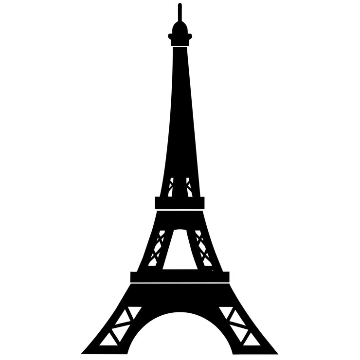 Eiffel tower symbol on a white background 6