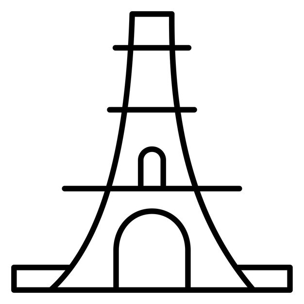 Векторный стиль иллюстрации эйфелевой башни