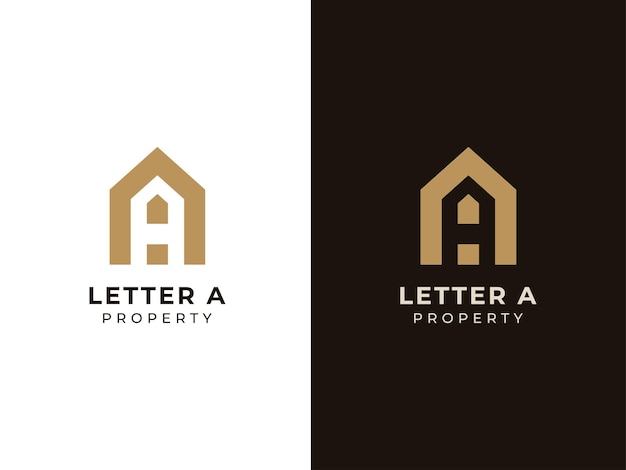 eigendom logo ontwerp concept letter a illustraties