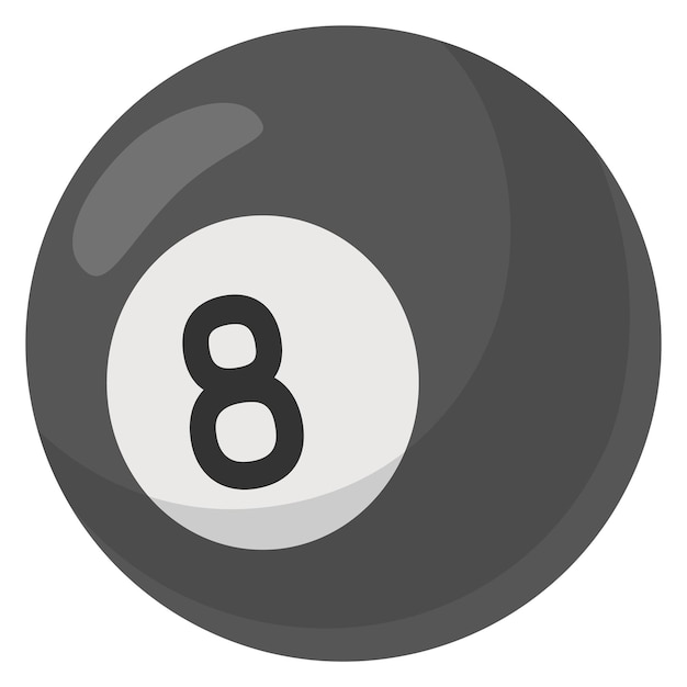 Eight ball icon Pool game symbol Billiard sign