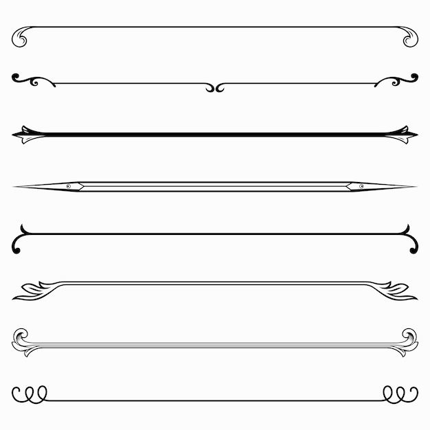 Eight decorative dividers (design elements)