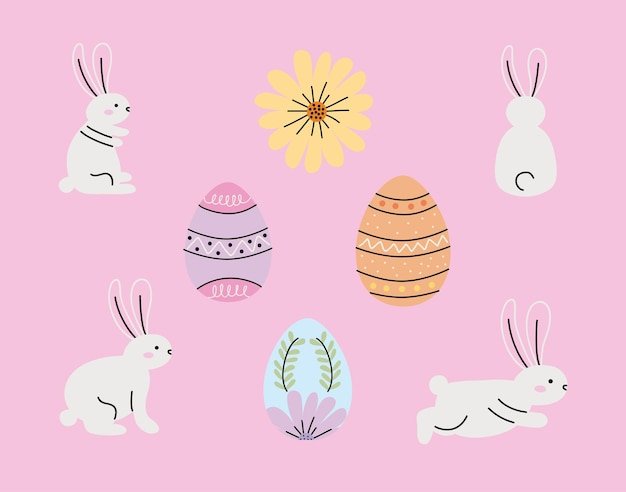 Vector eight easter day icons