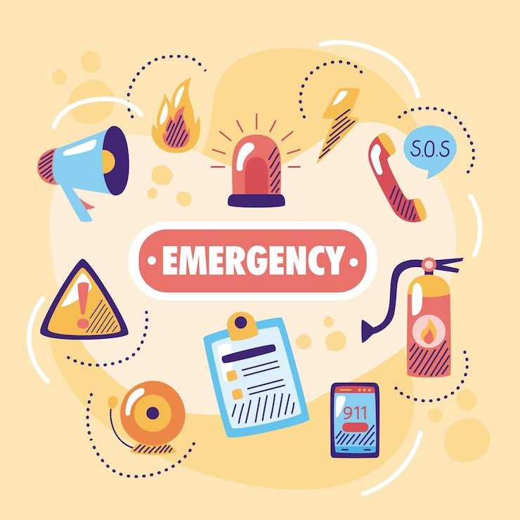 Vector eight emergency service icons