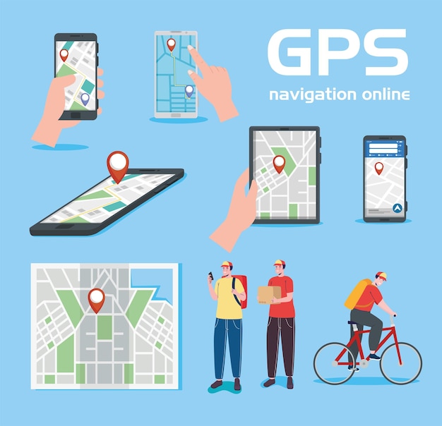 Eight gps service set icons