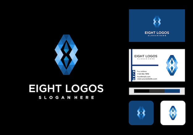 Eight logo and business card icon