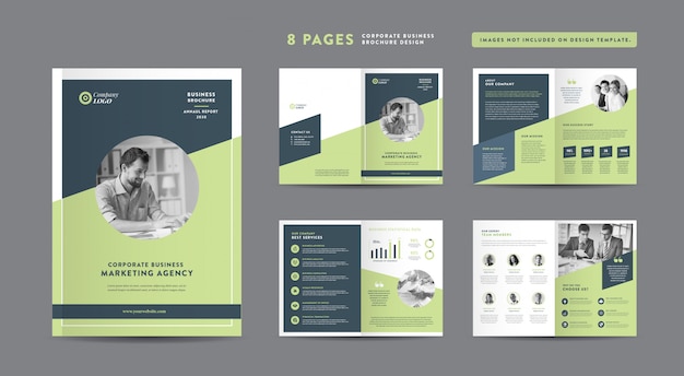 Eight pages business brochure | annual report and company profile | booklet and catalog design template