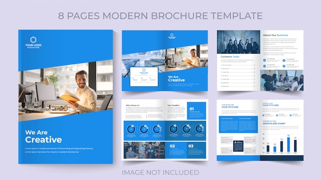 Eight pages corporate Flyer business brochure template