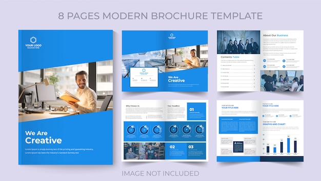 Eight pages corporate flyer business brochure template