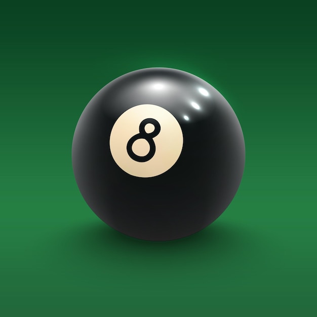 Eight pool ball on green billiard table 3d poster