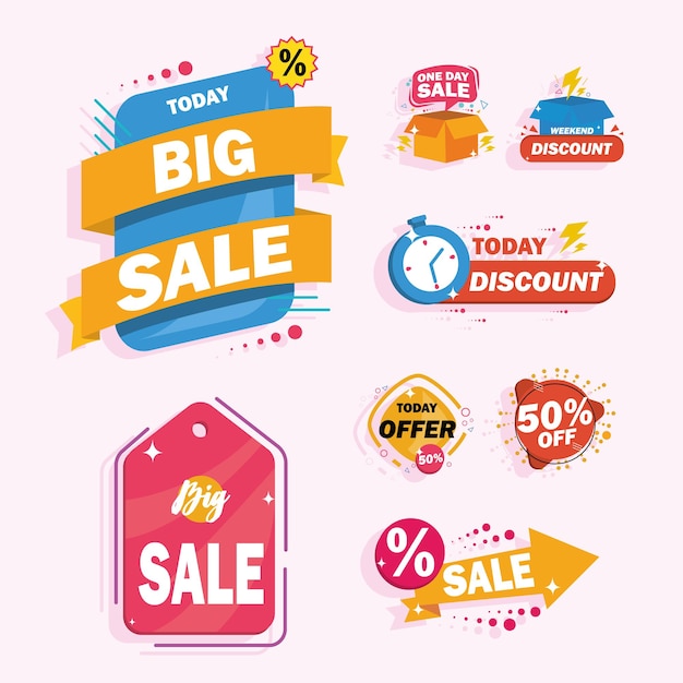 Vector eight sale labels