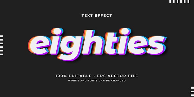 Eighties text effect template