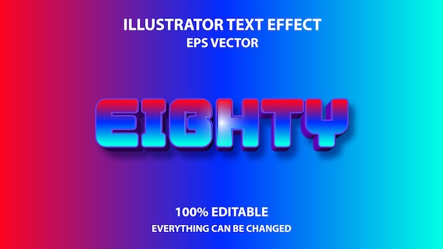 Vector eighty editable text effect