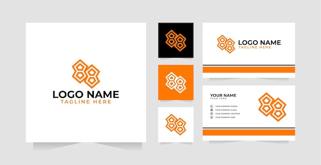 Eighty eight logo design and business card vector template