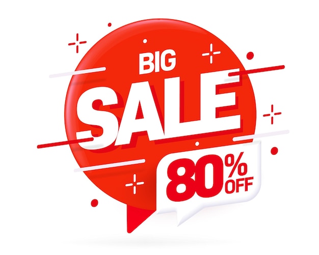 Eighty percent off big sale promotion sticker