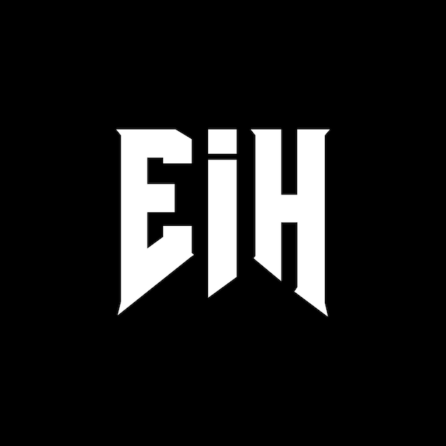 E.I.H.のロゴデザイン 黒と白の色の組み合わせ E. I. H. のロゴデザイン ベクトル E. i. H. アイコン E. iH. アルファベット