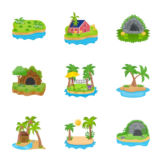 Eiland Pictogrammen Vector