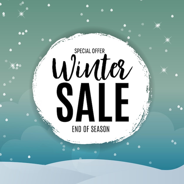 Einde van Winter Sale achtergrond, kortingsbon sjabloon. Vector illustratie eps10