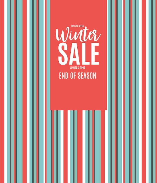 Einde van Winter Sale achtergrond, kortingsbon sjabloon. Vector illustratie eps10