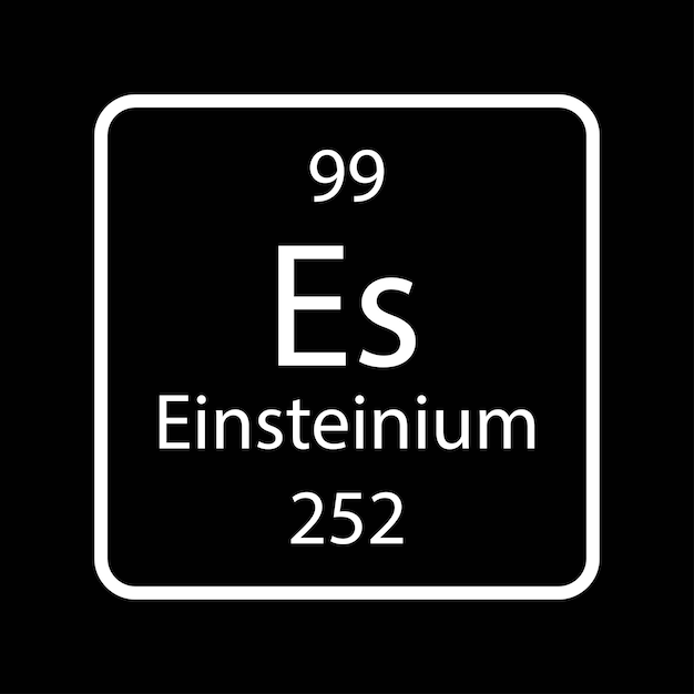 Einsteinium symbol chemical element of the periodic table vector illustration