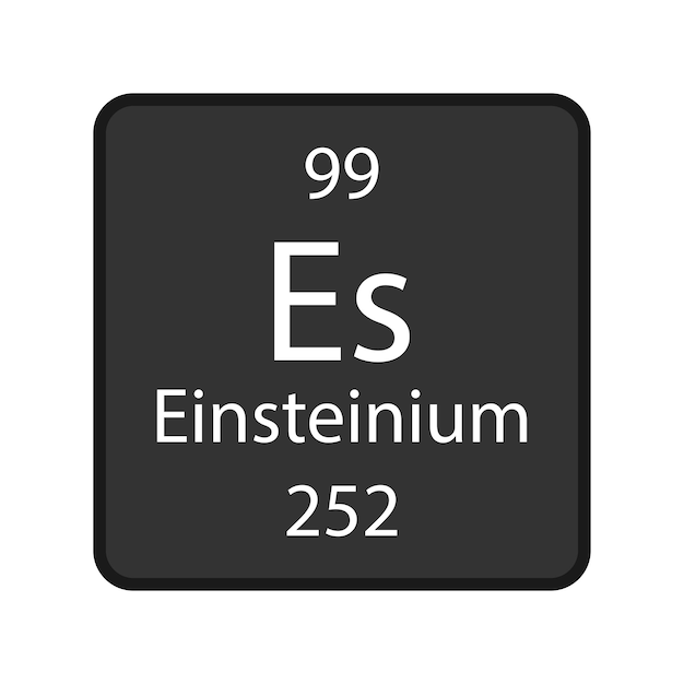 Einsteiniumsymbool Scheikundig element van het periodiek systeem Vectorillustratie