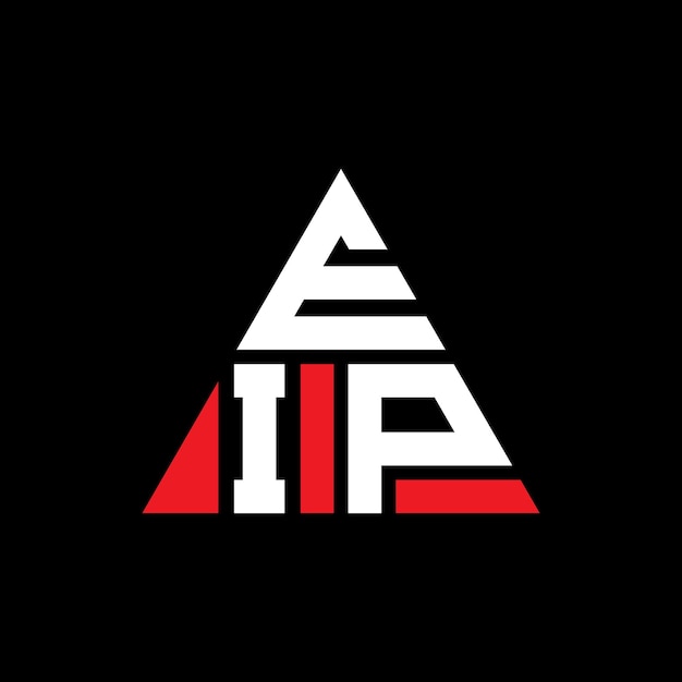 EIP トライアングル・レター・ロゴ デザイン モノグラム EIP トリアングルベクトル・ロゴ テンプレート 赤色 EIP 三角ロゴ シンプル エレガントで沢なロゴ