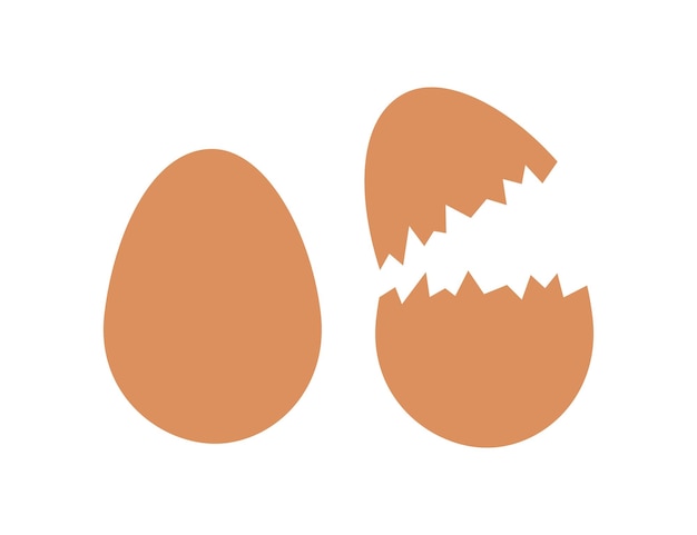 Vector eipictogram en verschillende eieren eierschaal illustratie symbool kippenembryo vector