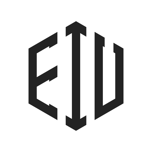 eiu logo design initial letter eiu monogram logo using hexagon shape
