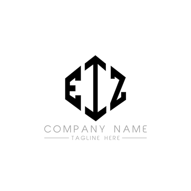 Eiz lettera logo design con forma di poligono eiz poligono e forma di cubo logo design eiz esagono vettoriale modello di logo colori bianco e nero eiz monogramma business e logo immobiliare