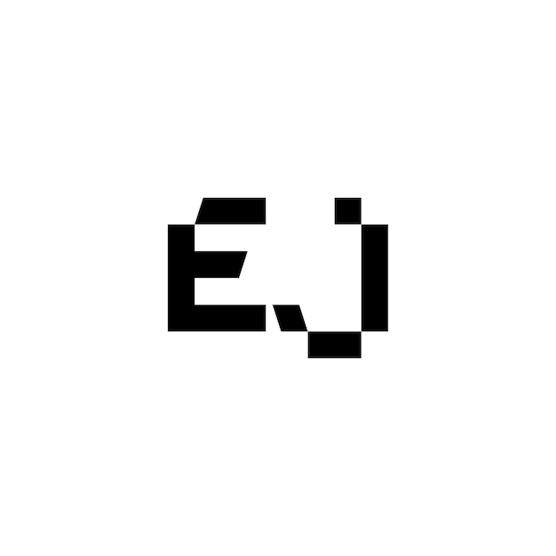 EJ monogram logo ontwerp letter tekst naam symbool monochroom logo alfabet karakter eenvoudig logo