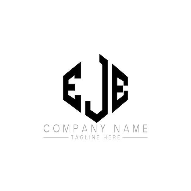 Vettore eje letter logo design con forma di poligono eje poligono e forma di cubo logo design eje esagono vettoriale modello di logo colori bianco e nero eje monogramma business e logo immobiliare