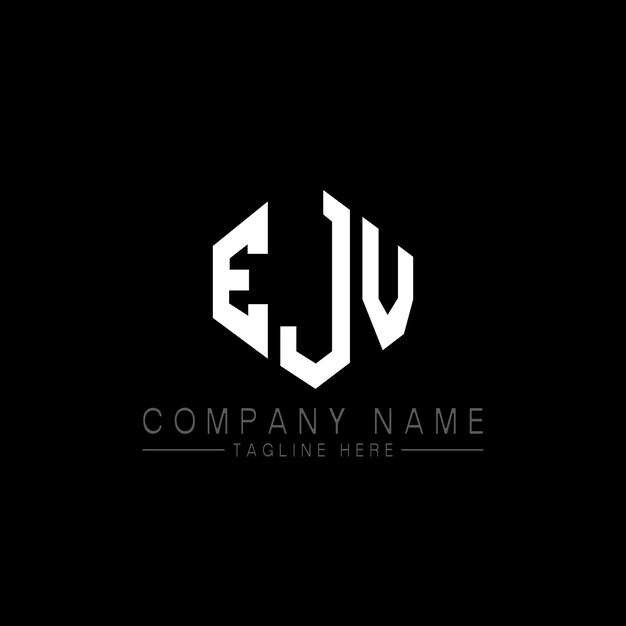 ベクトル ejv ポリゴンとキューブの形状のロゴのデザイン ejv ヘクサゴン ベクトル ロゴのテンプレート 白と黒の色 ejv モノグラム ビジネスと不動産のロゴ