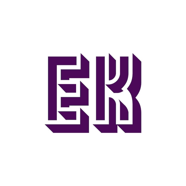 Vector ek 3d logo design